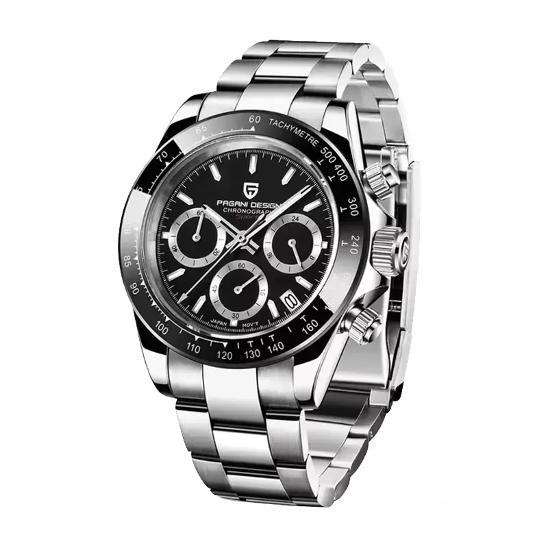 Pagani Design Daytona Black Dial Sporty Men's Watch - PD-1644